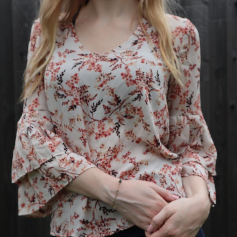 Rose and Olive Floral Blouse